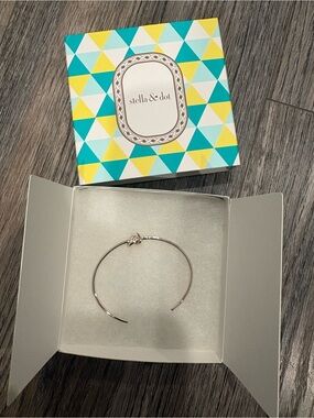 Stella & Dot Silver Knot Open Cuff Bracelet